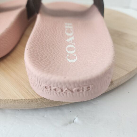 Coach ULI Flora Slides Womens Sz 9B Monogram Signature C7675 Coated Canvas 2021 - Picture 6 of 14